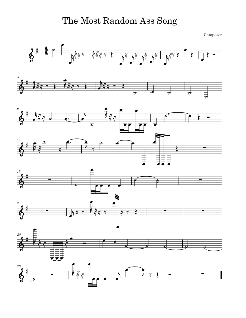 A Random Song Sheet music for Piano (Solo) Easy | Musescore.com