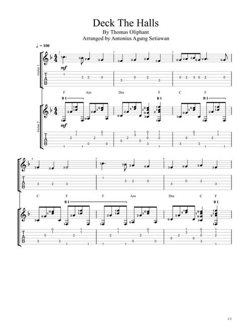 Deck The Halls (Arr. Antonius Agung Setiawan) - Thomas Oliphant (Guitar Ensemble)