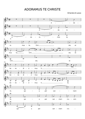 Free Adoramus Te Christe, Lv 885 by Orlande de Lassus (Orlando di