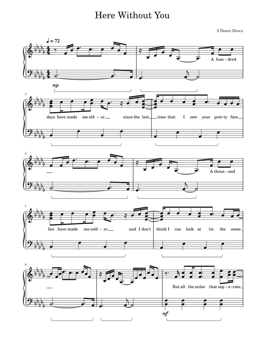 Chord lagu 3 doors down here without you sales
