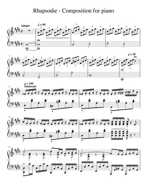 Rhapsodie - Composition for piano