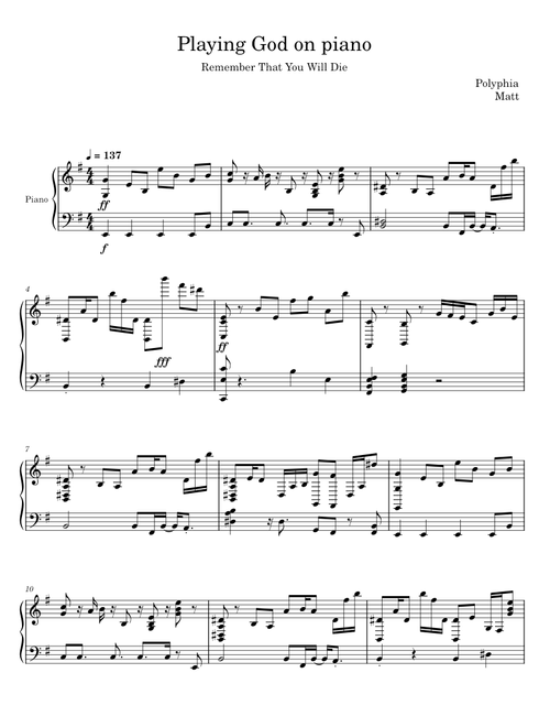 Playing God on piano - Polyphia