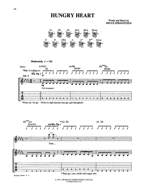 Hungry Heart - Bruce Springsteen (Guitar Tab)