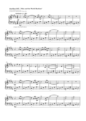 Niko and the World Machine- OneShot Sheet Music for Piano (Solo) easy ...