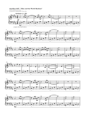 Casey Gu Niko and the World Machine- OneShot Sheet Music for Piano (Solo) easy ...