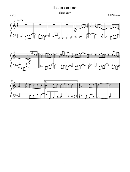 Lean on me super easy piano