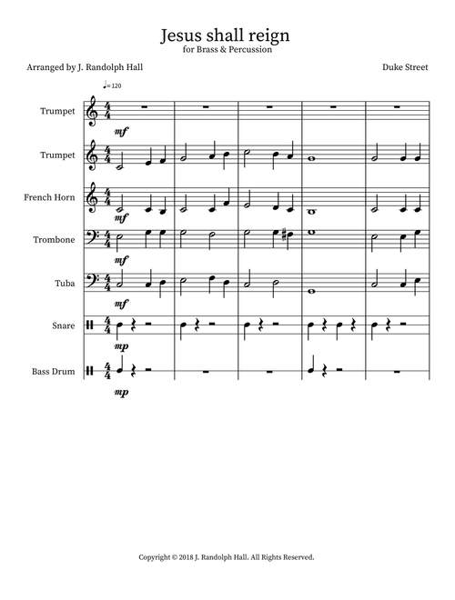 Jesus shall reign (Arr. J. Randolph Hall) (Small Ensemble)