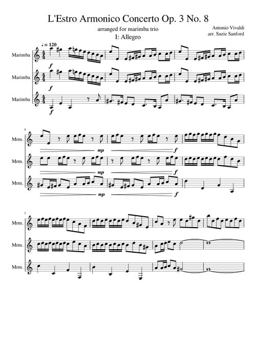 L'Estro Armonico Concerto Op. 3 No. 8 (movement one)