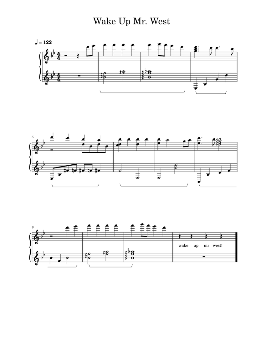 Wake Up Mr. West Sheet music for Piano (Solo)