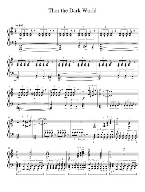 Thor the Dark World Piano