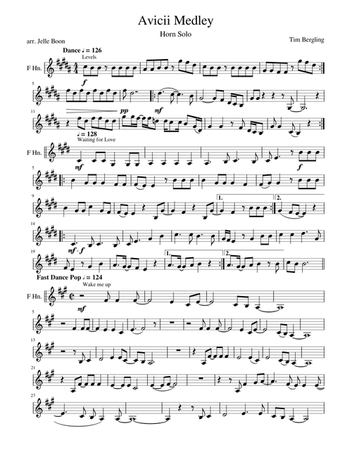 Avicii Medley Horn Solos