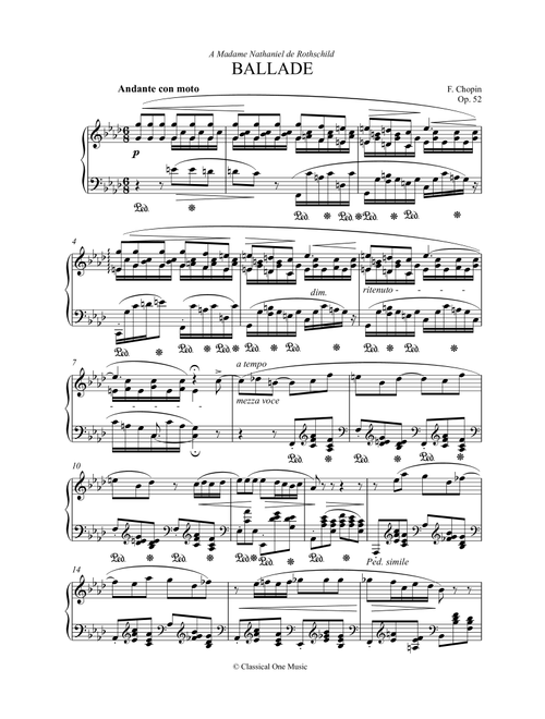 Chopin - Ballade No. 4 in F minor, Op. 52(Piano) (Arr. MPS) (Piano Solo)