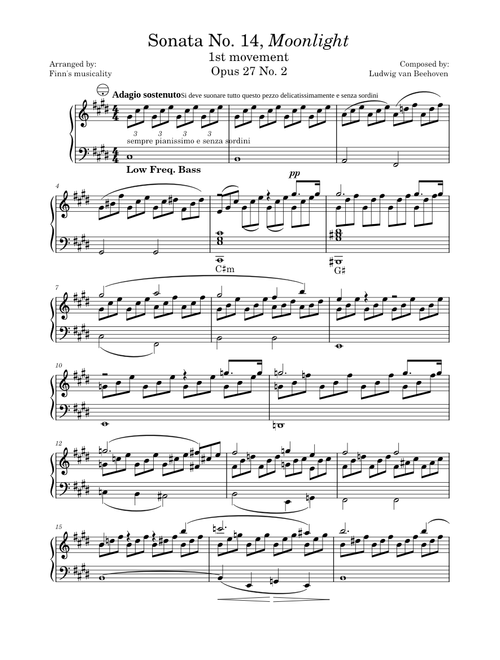 Moonlight Sonata 1st Movement – Ludwig Van Beethoven - Accordion solo