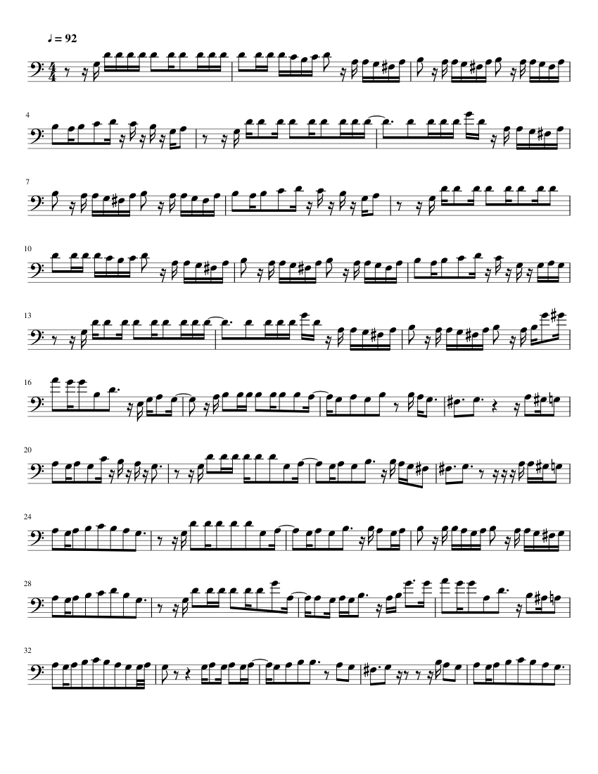 Tiny Little Adiantum Sheet Music for Trombone bass (Solo