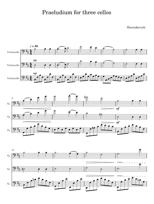 Praeludium for three cellos - Shostakovich