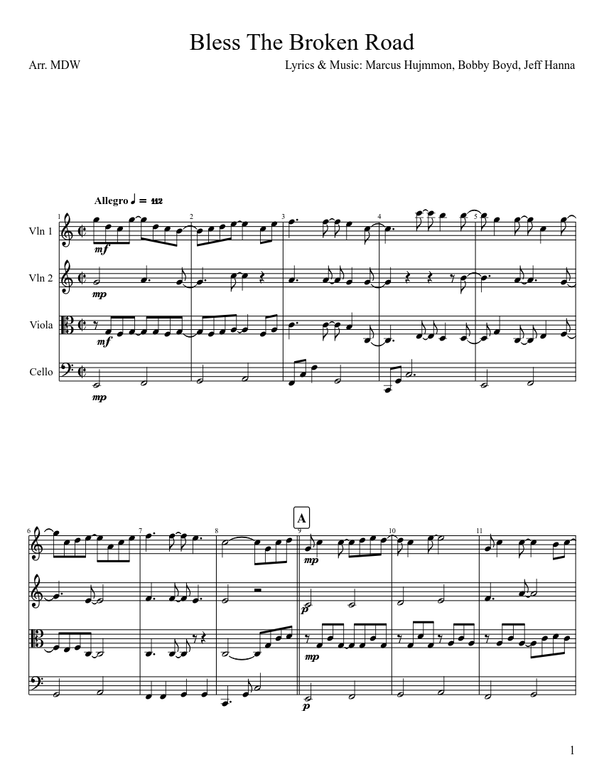 Bless The Broken Road Sheet music for Viola, Cello (String Duet) |  Musescore.com