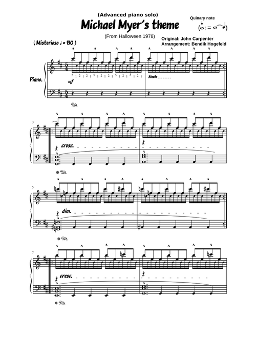 Michael Myer's theme (Advanced Piano solo)