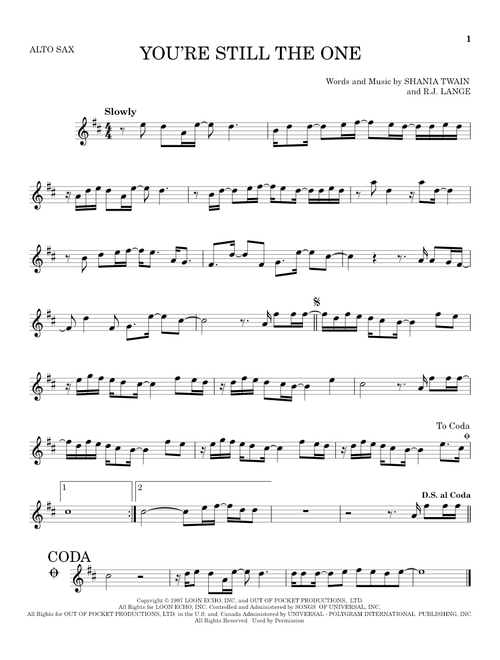You're Still The One - Shania Twain (Alto Sax Solo)