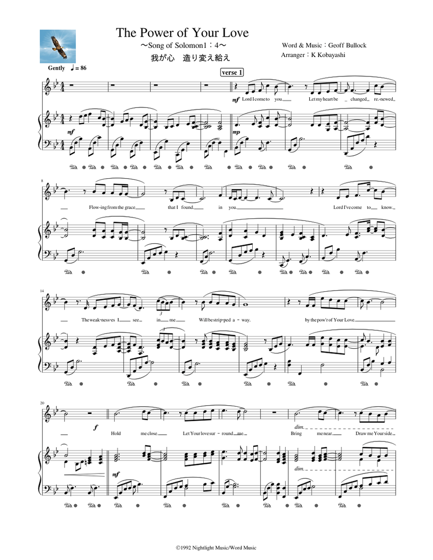 The Power of Your Love - Geoff Bullock Sheet music for Piano