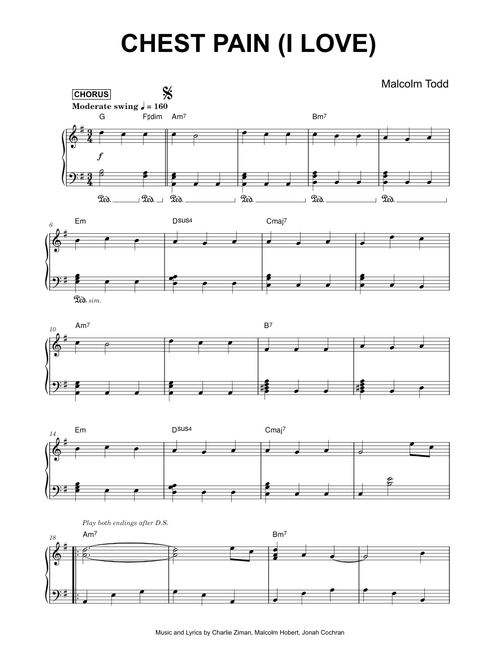 Chest Pain (I Love) - Malcolm Todd (Piano)