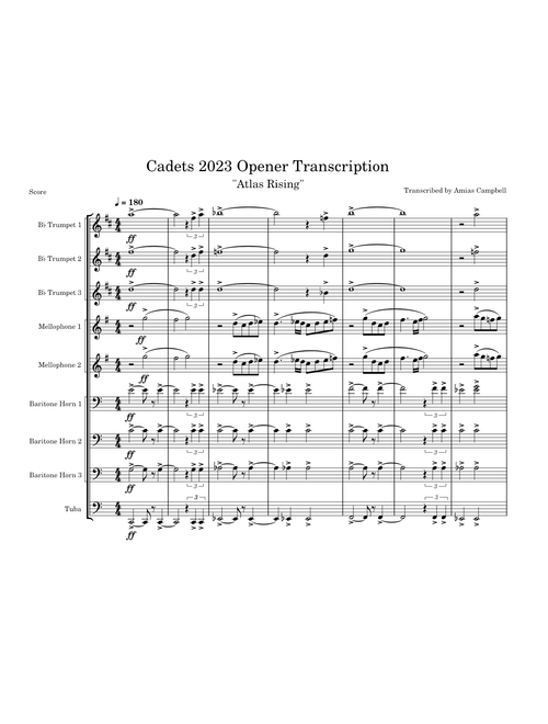 Cadets 2023 Opener Transcription