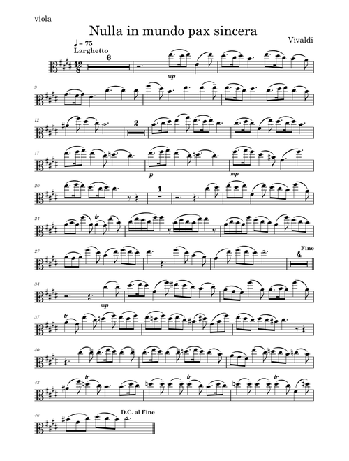Vivaldi Nulla in mundo pax sincera, RV 630