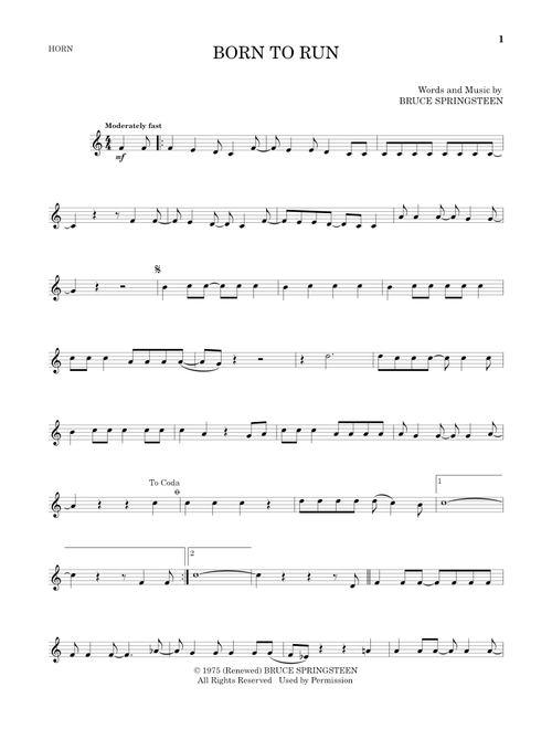Born To Run - Bruce Springsteen (French Horn Solo)