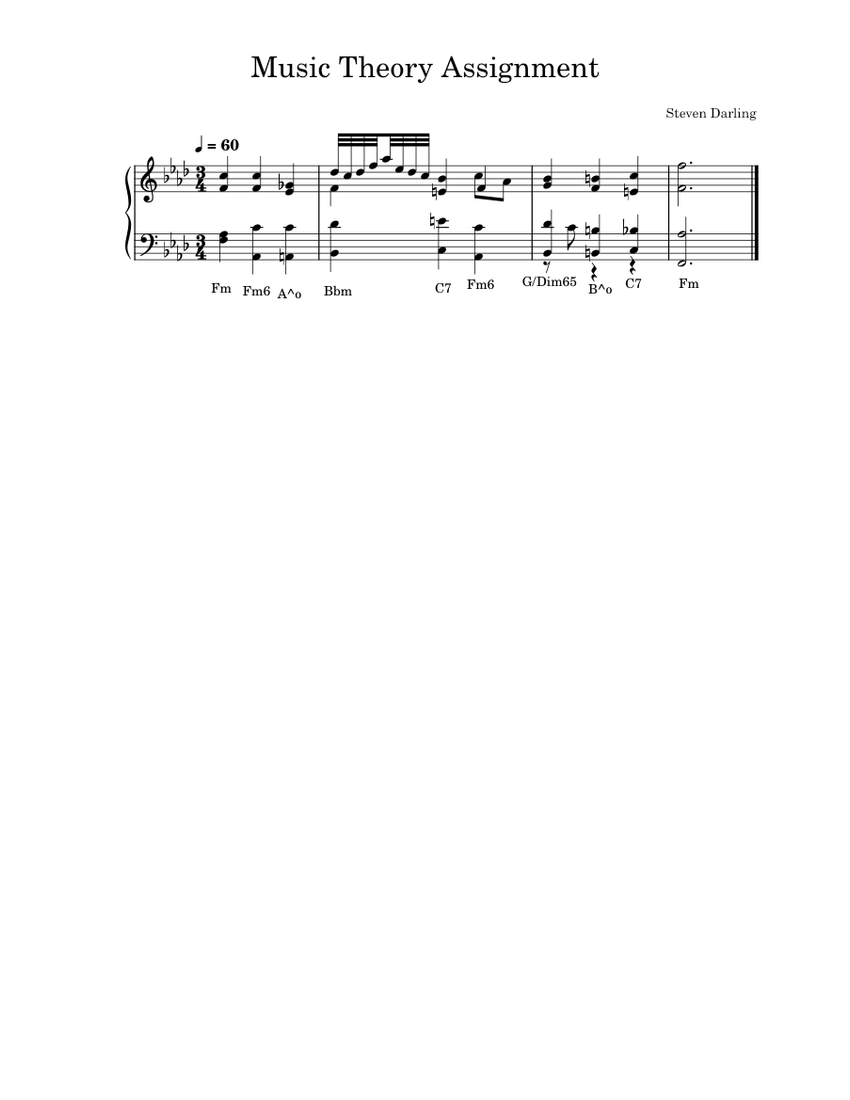 Music_Theory_Assignment Sheet music for Piano (Solo) Easy | Musescore.com