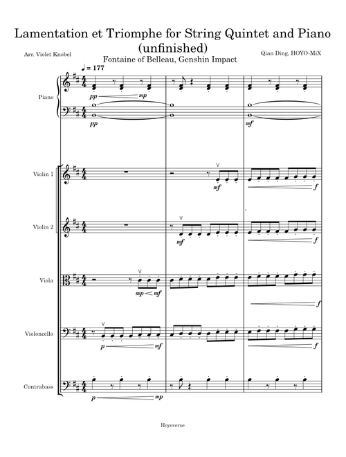 Lamentation et Triomphe – HOYO-MiX [UNFINISHED]  Lametation et Triomphe for Sting Orchestra