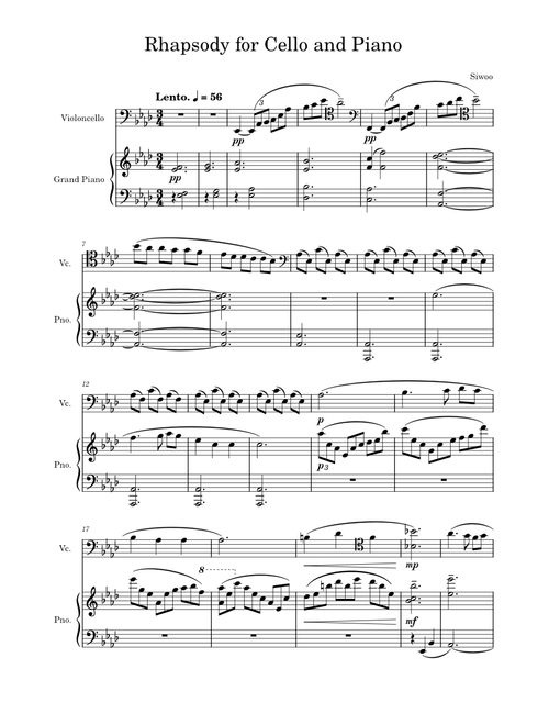 Rhapsody for Cello and Piano
