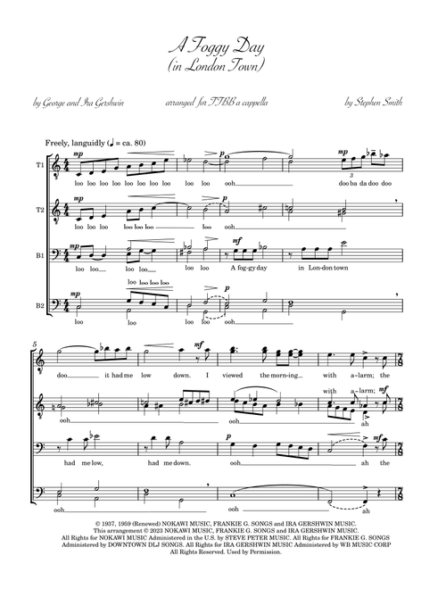 A Foggy Day (in London Town) (Arr. Stephen Smith) - Ira Gershwin, George Gershwin (Choral, TTBB)
