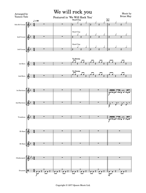 We Will Rock You (Arr. Tamsin Tate) - Queen (Brass Band)