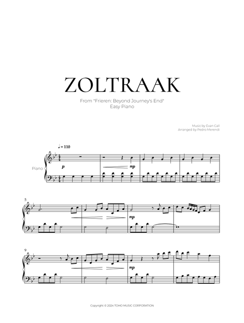 Zoltraak (Arr. Pedro Merendi) - Evan Call (Easy Piano)
