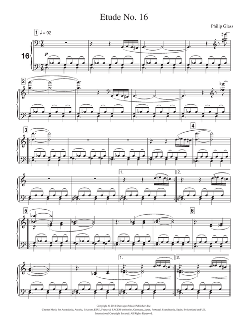 Etude No. 16 - Philip Glass (Piano Solo)