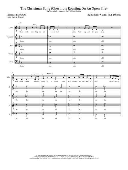 The Christmas Song (Chestnuts Roasting On An Open Fire) (Arr. C.C.C. and Lexie Simon) - Michael Buble (Choral, SATB)