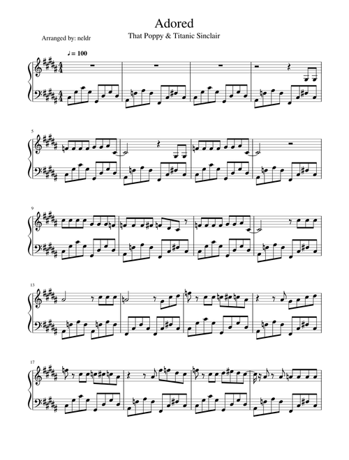 Adored - That Poppy, Easy Piano Version
