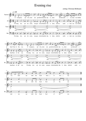Evening Rise, Spirit Come - Recorder Sextet SSAATB Sheet Music for ...