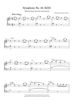 Play Official version of Symphony No.40 in G minor, K.550 Sheet Music ...