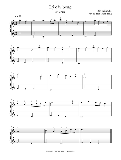 Lý cây bông-Piano Vietnamese folk song-TTT