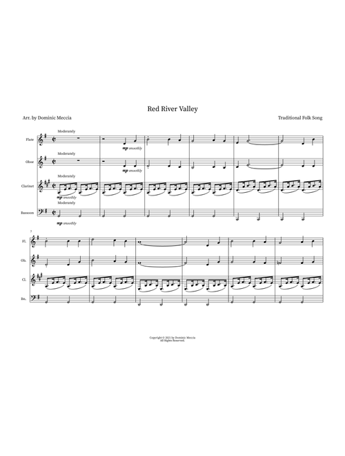 Red River Valley (Arr. Dominic Meccia) - American Folk Song (Woodwind Ensemble)