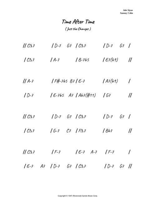 Time After Time (Arr. Bronson Ferdinand Wright) - Sammy Cahn, Jule Styne (Lead Sheet - Fake Book)