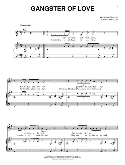 Gangster Of Love - Johnny Watson (Piano-Vocal-Guitar)