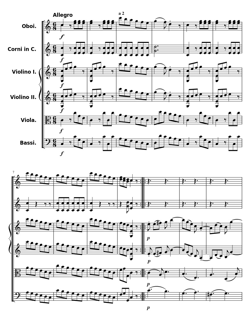 Symphony No. 16 in C Major- 3- Allegro- Mozart Sheet Music for