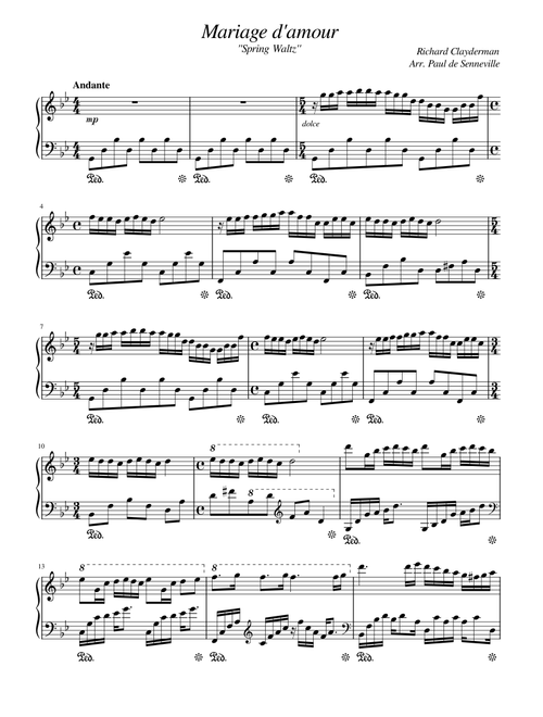 Richard Clayderman - Mariage d'amour '' Spring Waltz''