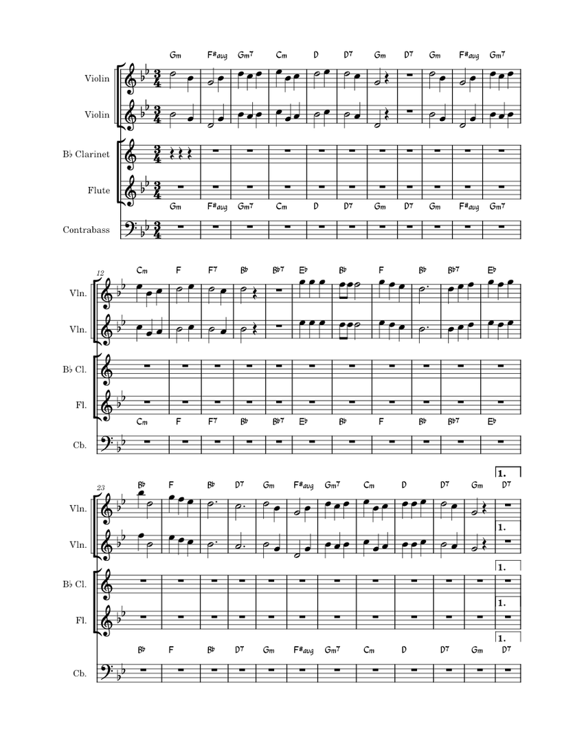 Walce FF Sheet music for Flute, in bflat, Contrabass