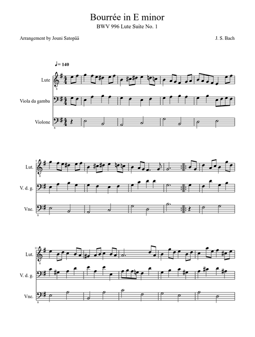 Bourrée in E minor (BWV 996)