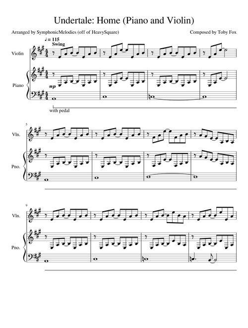 Undertale Home Piano and Violin Duet