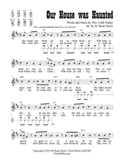 Our House Was Haunted - A Halloween Novelty Song (Arr. M. Ryan Taylor) - M Ryan Taylor (Ukulele Chords-Lyrics)