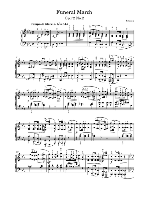 Marche Funebre (funeral march) Op.72 No.2 - Chopin