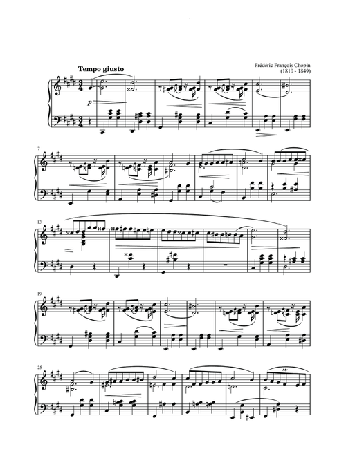 Waltz in C-sharp Minor, Op. 64 No. 2 (Piano Solo) (Arr. Brandon Turner) - Frédéric François Chopin (Piano-Vocal-Guitar (Piano Accompaniment))